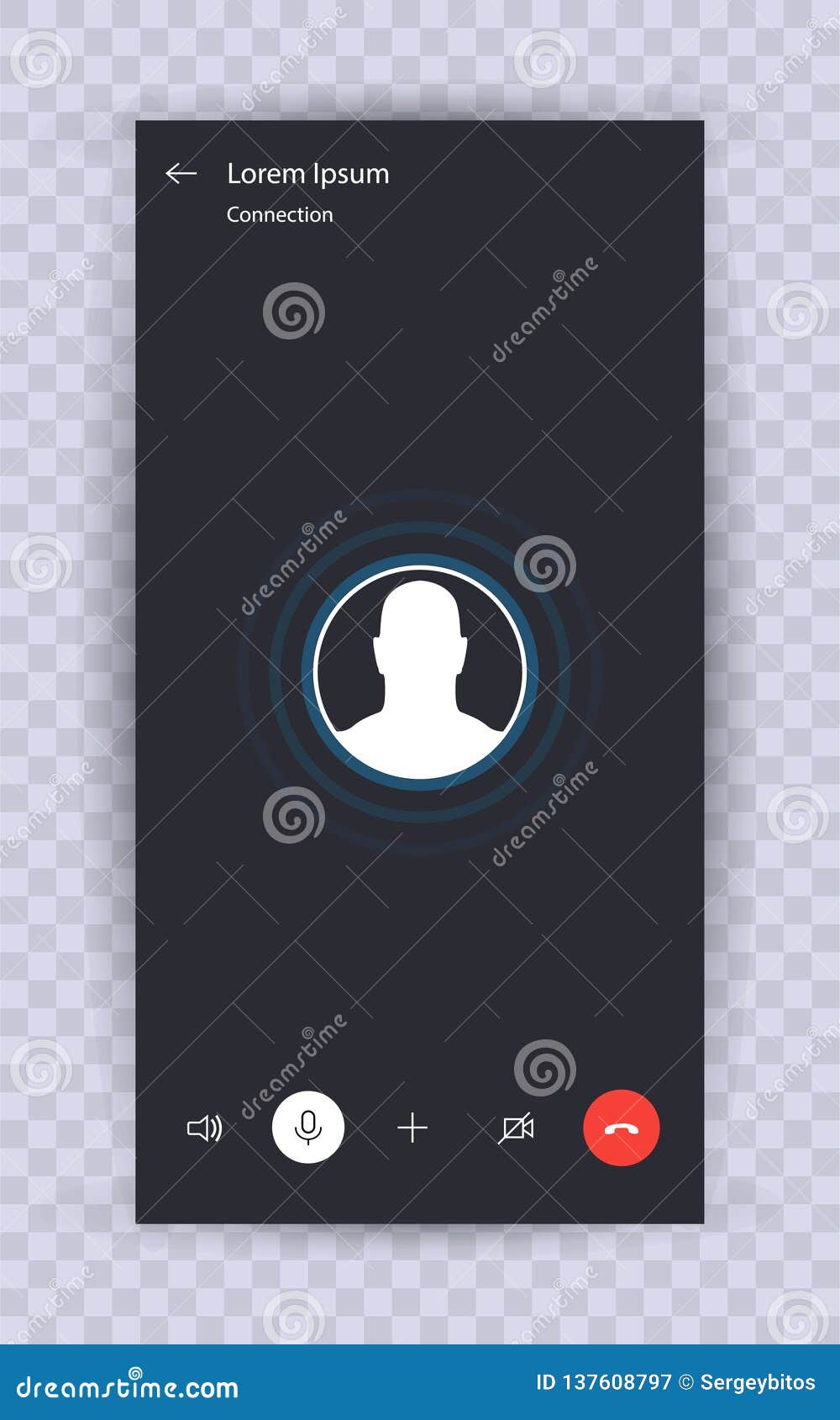 skype call screen template